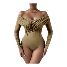 Load image into Gallery viewer, Off Shoulder Ruched Bodysuit
