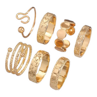 Midi Detail Gold Ring Set